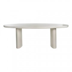 DINING TABLE LIME PLASTER OFFWHITE OVAL 220 - DINING TABLES